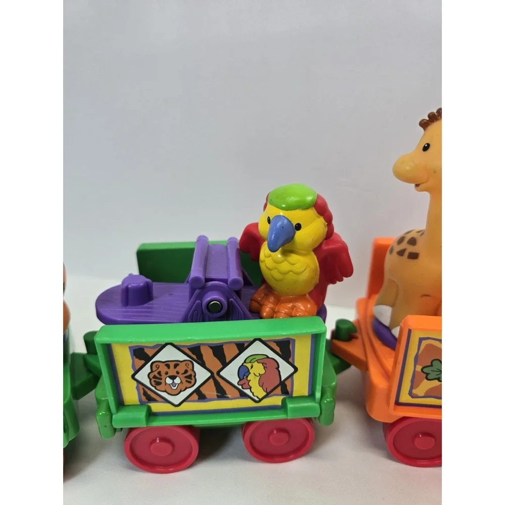 Fisher Price Little People Zoo Train Safari Animals Giraffe Tiger Parrot Figure